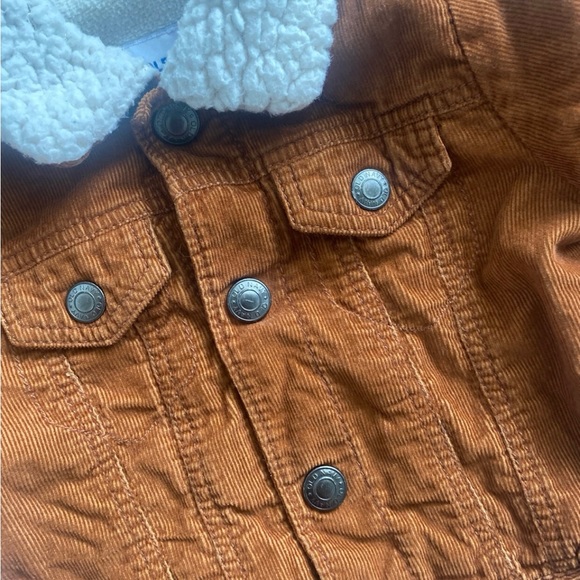 Old Navy Brown Corduroy Shacket Brown Sherpa Jacket Button Down Shirt 3-6 m - Picture 5 of 5